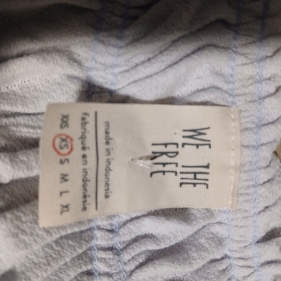 We The Free Soft Blue Ruffle Blouse Women's Size XS Cottage Core Coquette - Picture 7 of 8